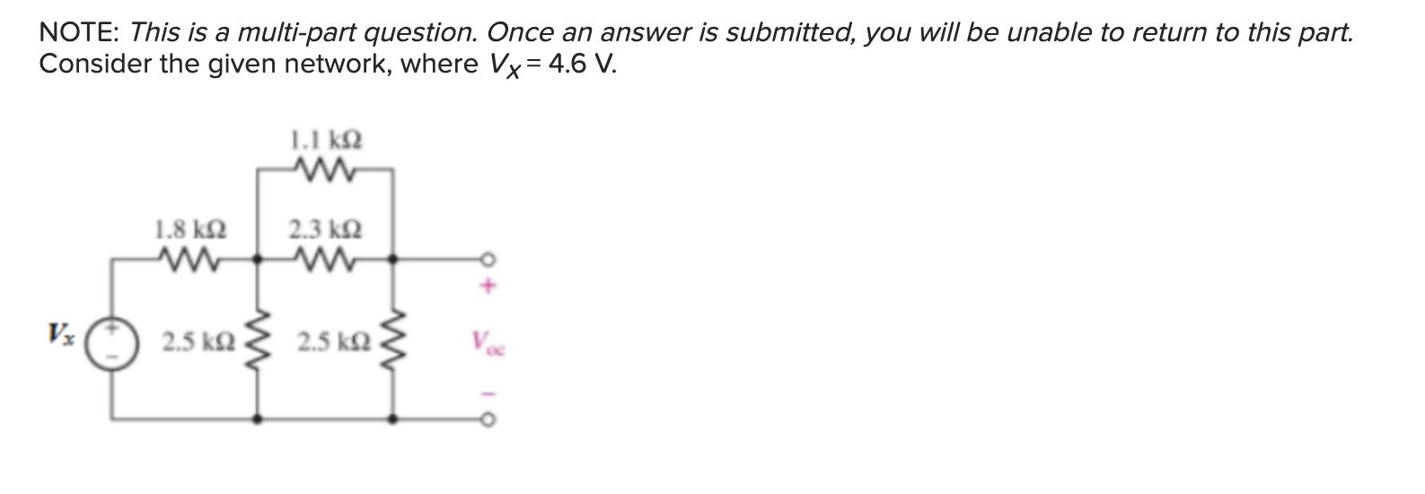 NOTE: This is a multi-part question. Once an answer is submitted, you will be unable to return to this part.