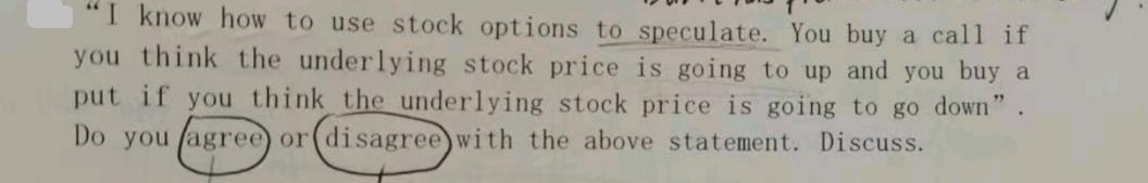 "I know how to use stock options to speculate. You buy a call if you think the underlying stock price is