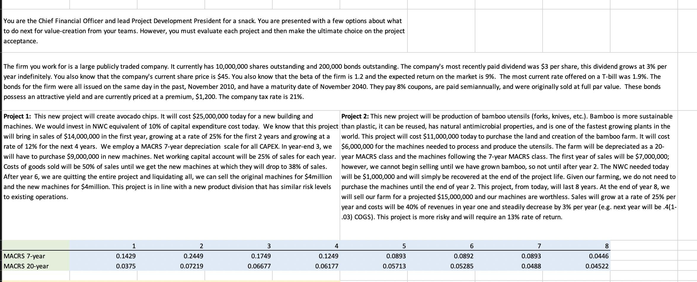 You are the Chief Financial Officer and lead Project Development President for a snack. You are presented