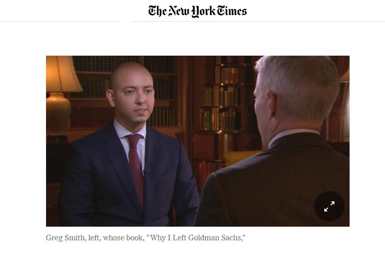 The New York Times Greg Smith, left, whose book, "Why I Left Goldman Sachs,"