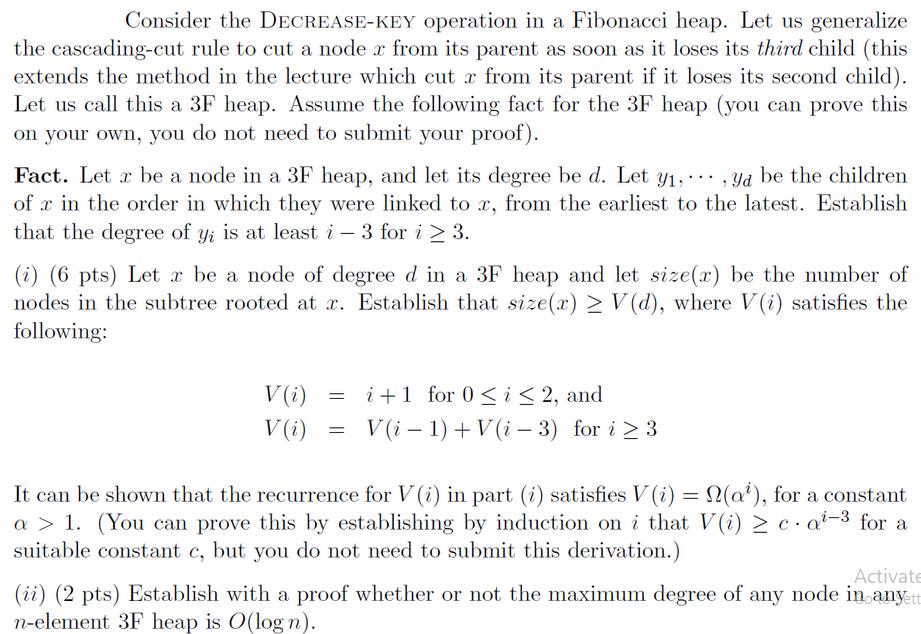 Consider the DECREASE-KEY operation in a Fibonacci heap. Let us generalize the cascading-cut rule to cut a