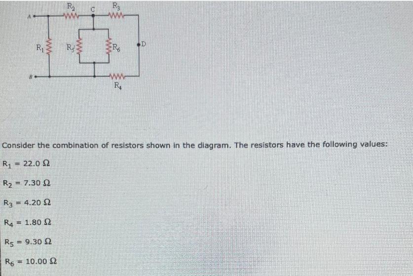 ap R www R = 9.30  www R R3 www 20 www R Consider the combination of resistors shown in the diagram. The