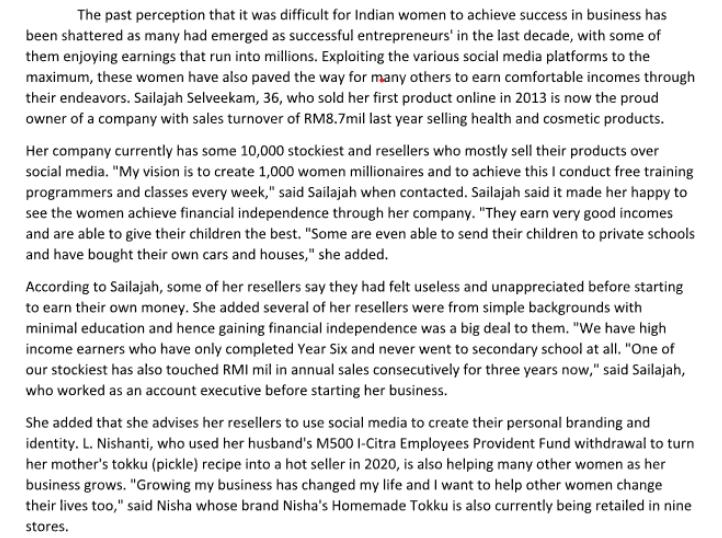The past perception that it was difficult for Indian women to achieve success in business has been shattered