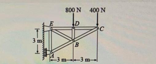 3 m  E ety 800 N 400 N D B 3 m3 m- C