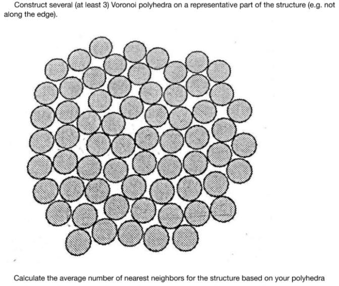 Construct several (at least 3) Voronoi polyhedra on a representative part of the structure (e.g. not along