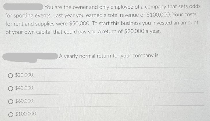 You are the owner and only employee of a company that sets odds for sporting events. Last year you earned a