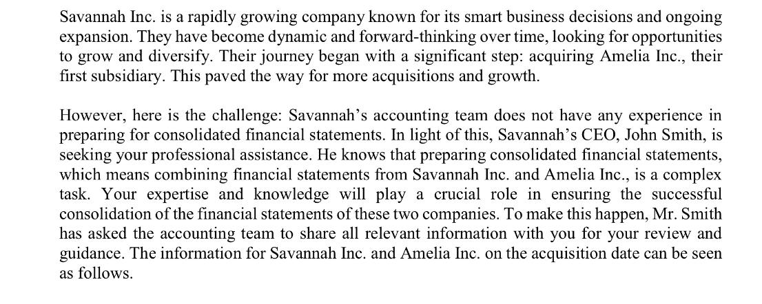 Savannah Inc. is a rapidly growing company known for its smart business decisions and ongoing expansion. They