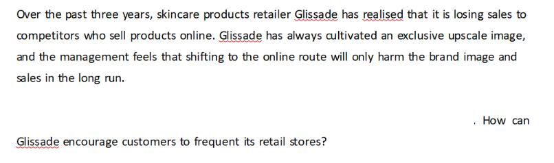 Over the past three years, skincare products retailer Glissade has realised that it is losing sales to