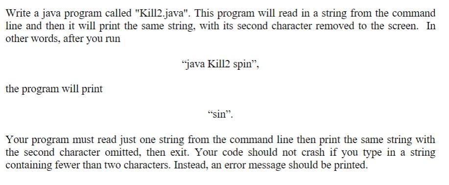 Write a java program called 