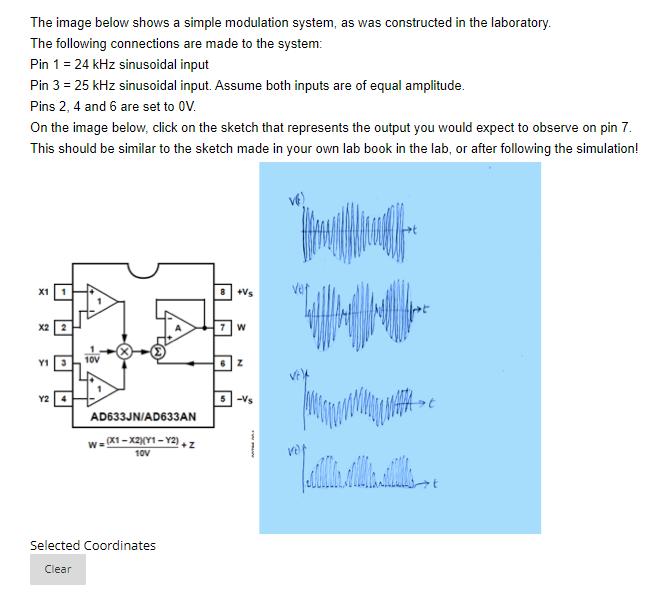 The image below shows a simple modulation system, as was constructed in the laboratory. The following