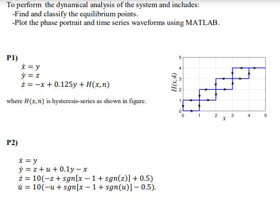 To perform the dynamical analysis of the system and includes: -Find and classify the equilibrium points.