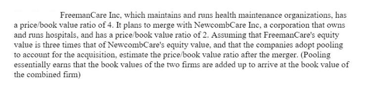 FreemanCare Inc, which maintains and runs health maintenance organizations, has a price/book value ratio of