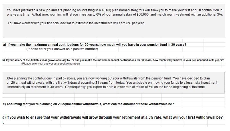 You have just taken a new job and are planning on investing in a 401(k) plan immediately, this will allow you