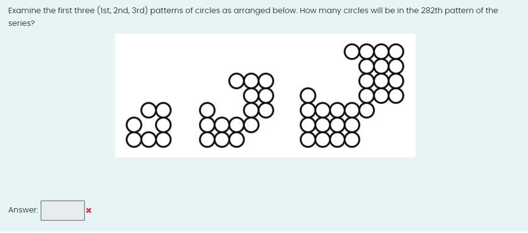 Examine the first three (1st, 2nd, 3rd) patterns of circles as arranged below. How many circles will be in