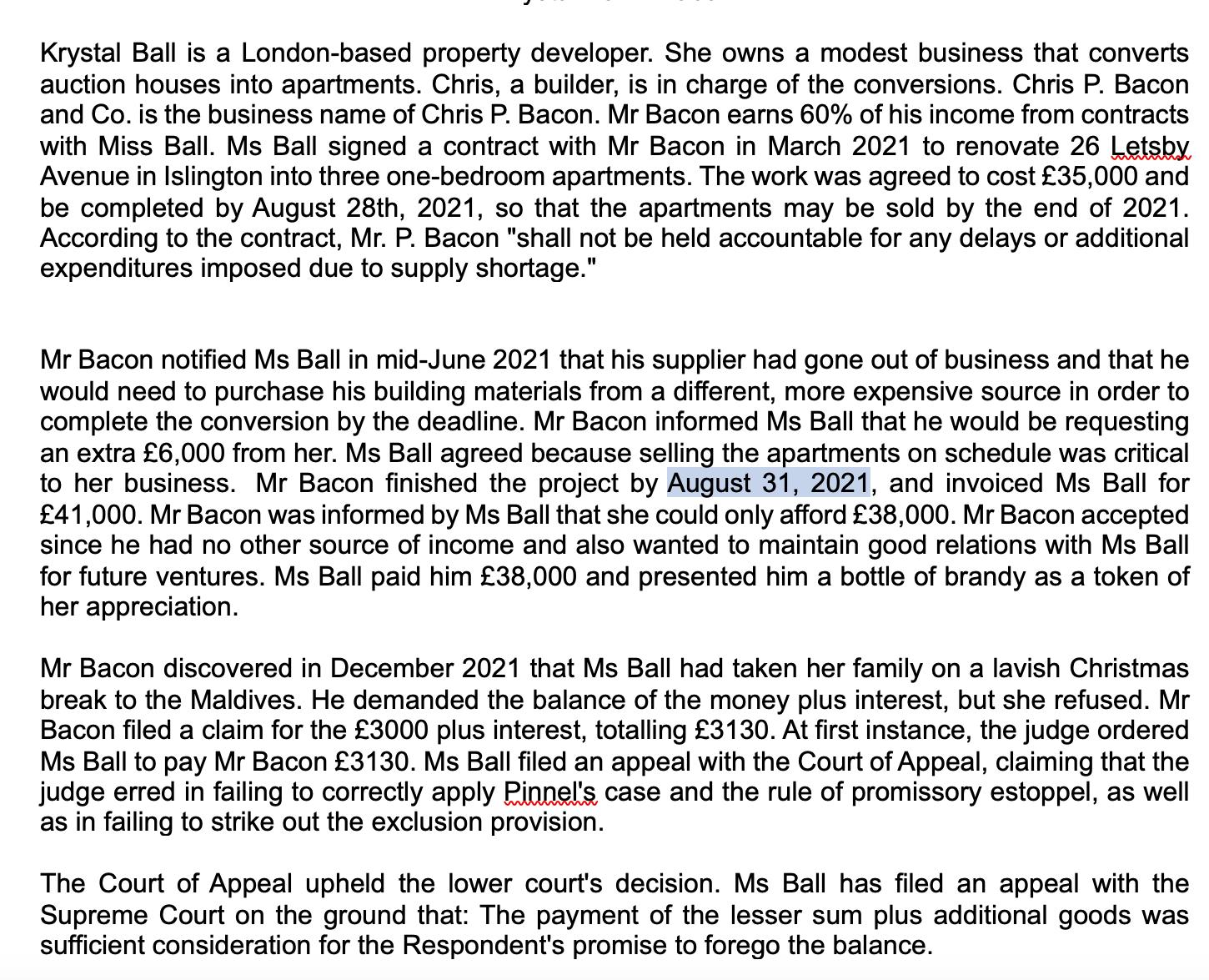 Krystal Ball is a London-based property developer. She owns a modest business that converts auction houses