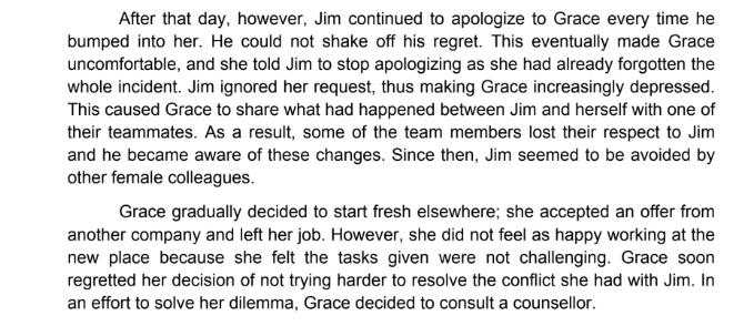 After that day, however, Jim continued to apologize to Grace every time he bumped into her. He could not