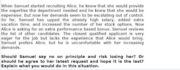 When Samuel started recruiting Alice, he knew that she would provide the expertise the department needed and