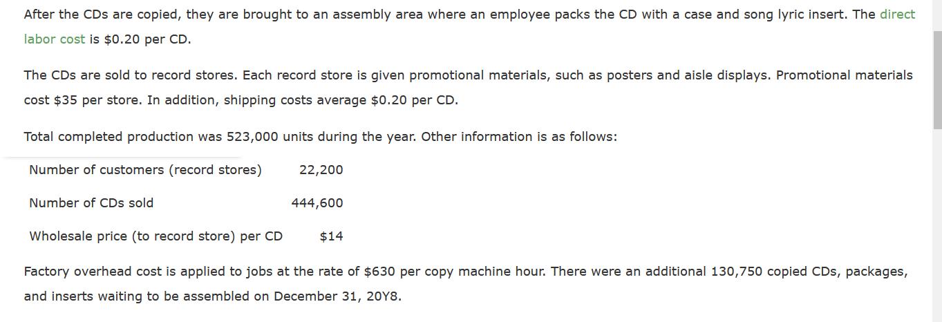 After the CDs are copied, they are brought to an assembly area where an employee packs the CD with a case and