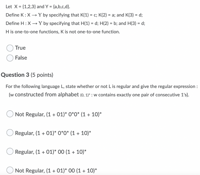 Let X = {1,2,3} and Y = {a,b,c,d). Define K: X  Y by specifying that K(1) = c; K(2) = a; and K(3) = d; Define