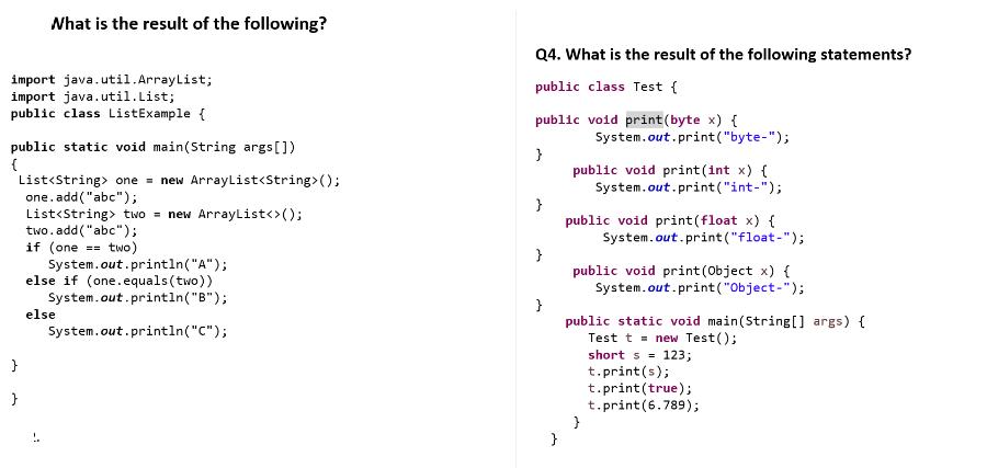 What is the result of the following? import java.util. ArrayList; import java.util.List; public class List