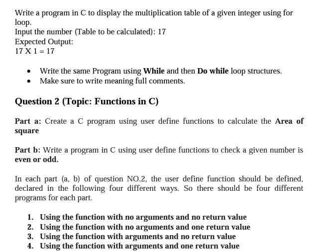 Write a program in C to display the multiplication table of a given integer using for loop. Input the number