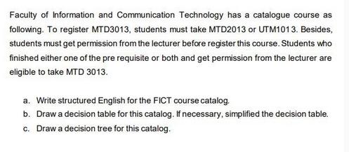 Faculty of Information and Communication Technology has a catalogue course as following. To register MTD3013,