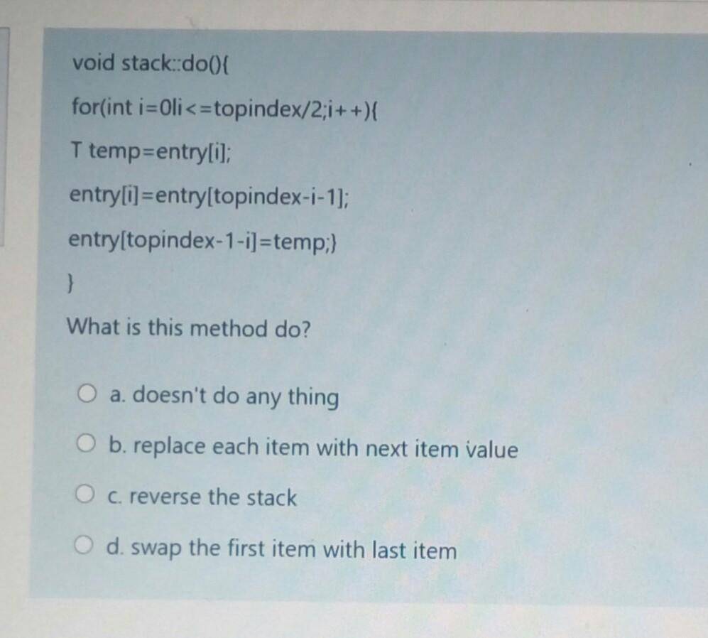 void stack::do(){ for(int i=Oli