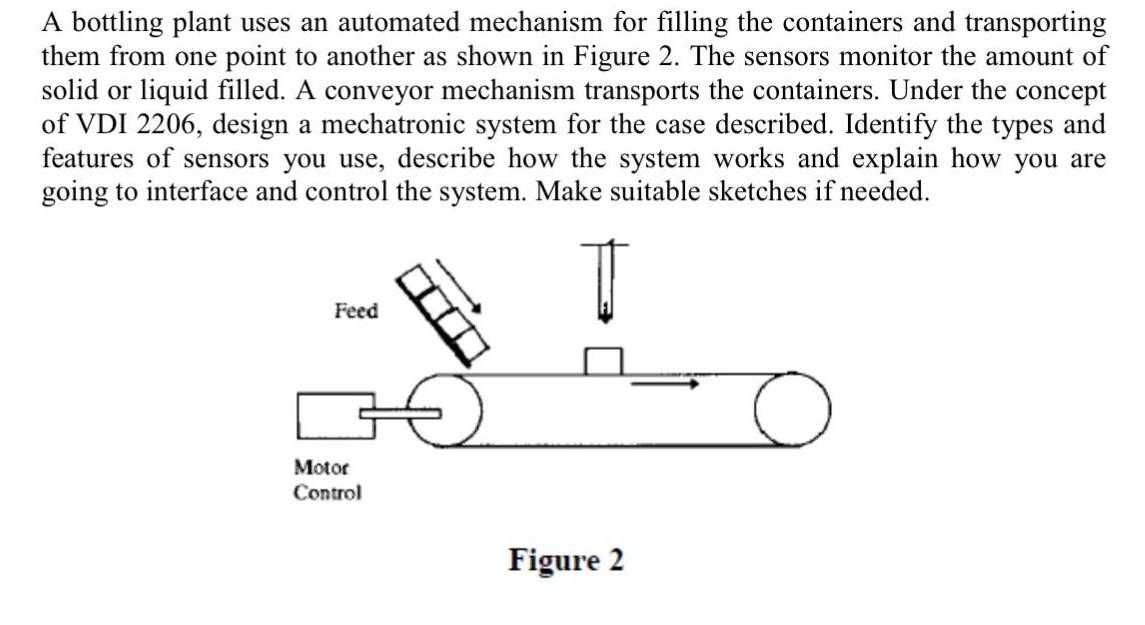 A bottling plant uses an automated mechanism for filling the containers and transporting them from one point