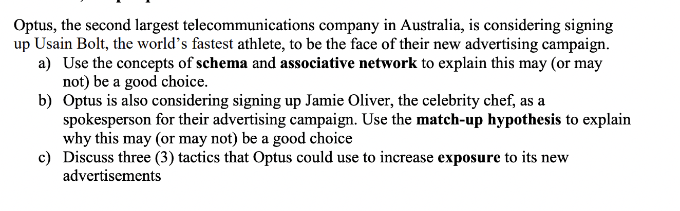 Optus, the second largest telecommunications company in Australia, is considering signing up Usain Bolt, the