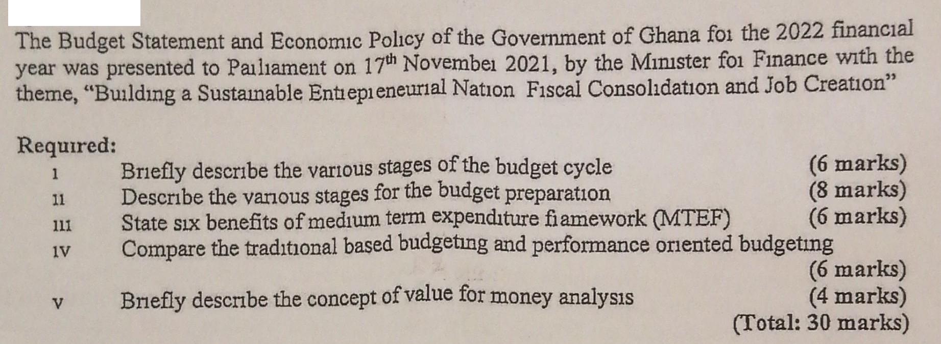 The Budget Statement and Economic Policy of the Government of Ghana for the 2022 financial year was presented
