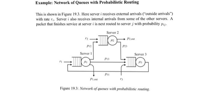 Example: Network of Queues with Probabilistic Routing This is shown in Figure 19.3. Here server i receives