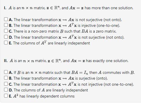 I. A is an n x n matrix, z  R
