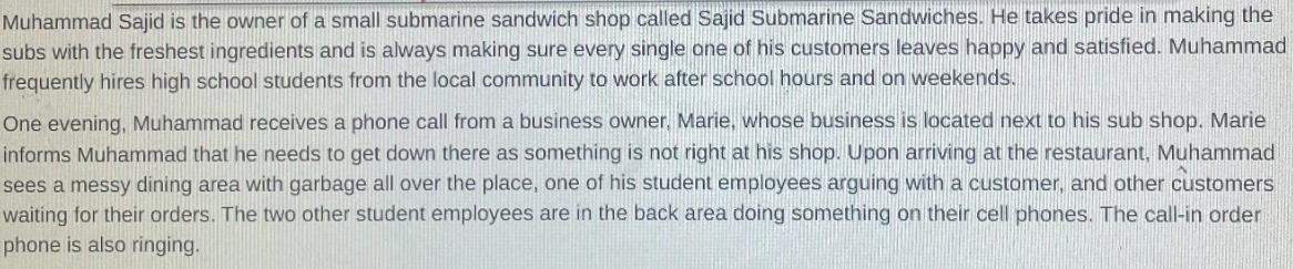 Muhammad Sajid is the owner of a small submarine sandwich shop called Sajid Submarine Sandwiches. He takes