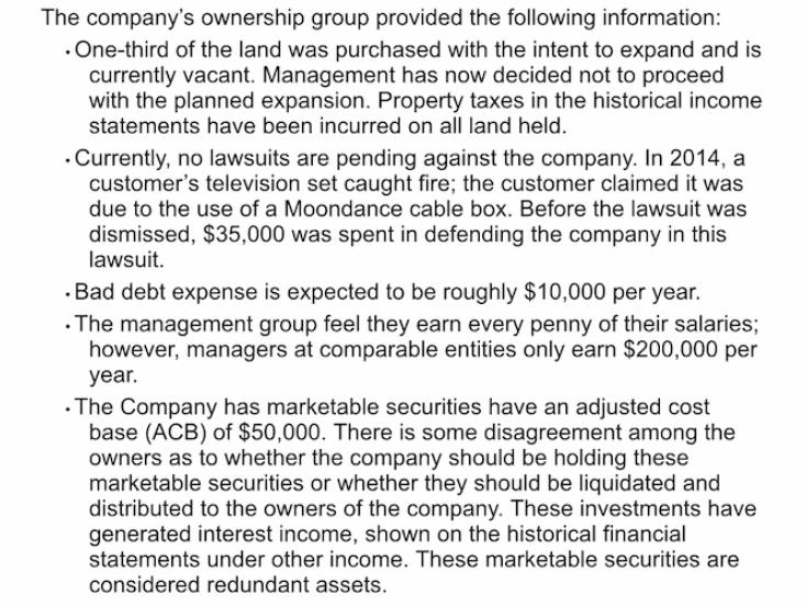 The company's ownership group provided the following information: .One-third of the land was purchased with