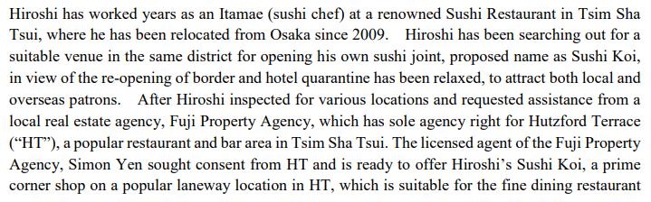 Hiroshi has worked years as an Itamae (sushi chef) at a renowned Sushi Restaurant in Tsim Sha Tsui, where he