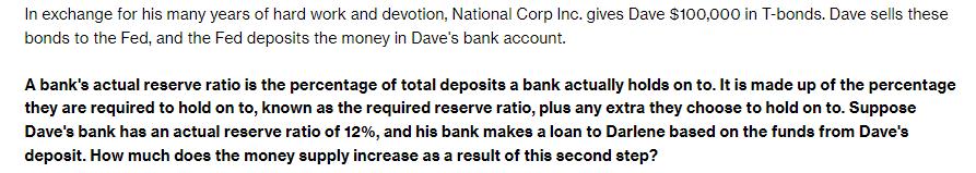 In exchange for his many years of hard work and devotion, National Corp Inc. gives Dave $100,000 in T-bonds.