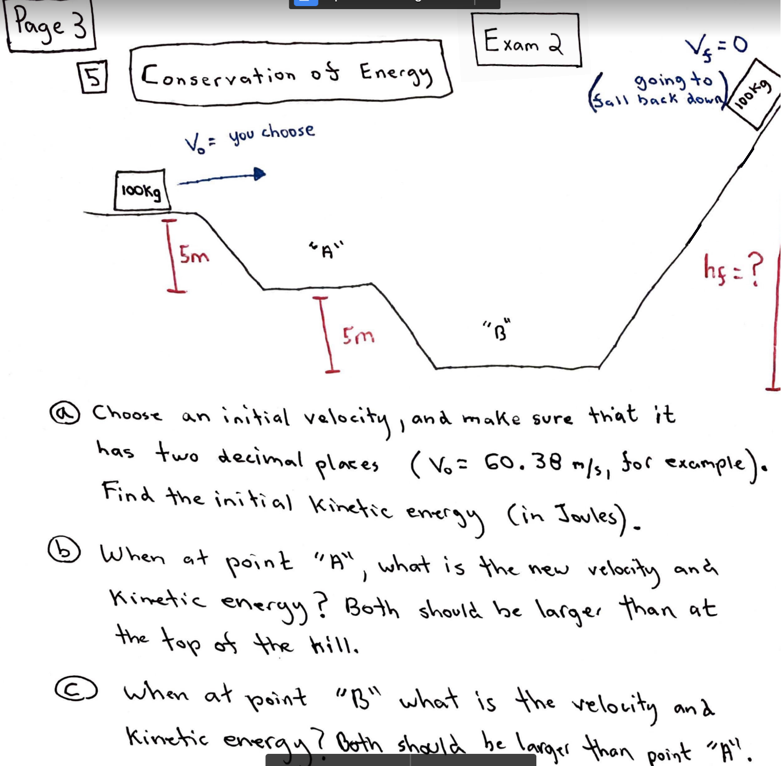 Page 3 15 (a) Conservation of Energy lookg V/ = you 5m choose 