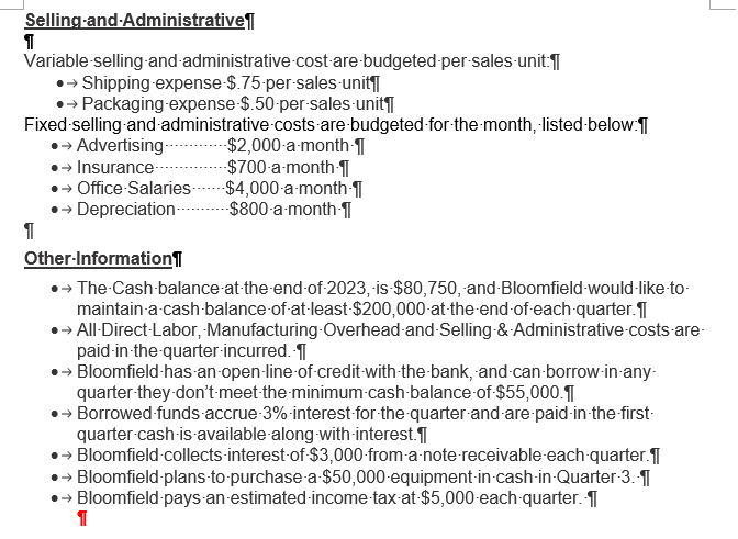 Selling and Administrative 1 Variable-selling and administrative-cost-are-budgeted-per-sales-unit:  Shipping