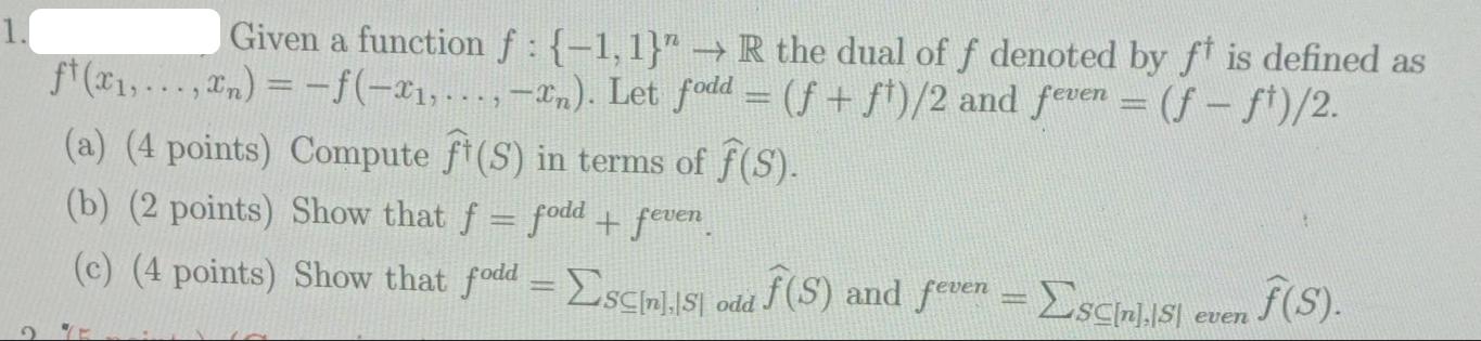 Given a function f : {-1, 1}