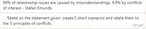 90% of relationship issues are caused by misunderstandings, 9.9% by conflicts of interest - Stefan Emunds-