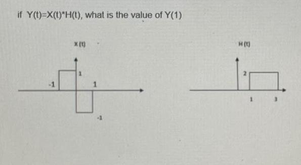 if Y(t)=X(t)*H(t), what is the value of Y(1) -1 x (1) -1 H(1)