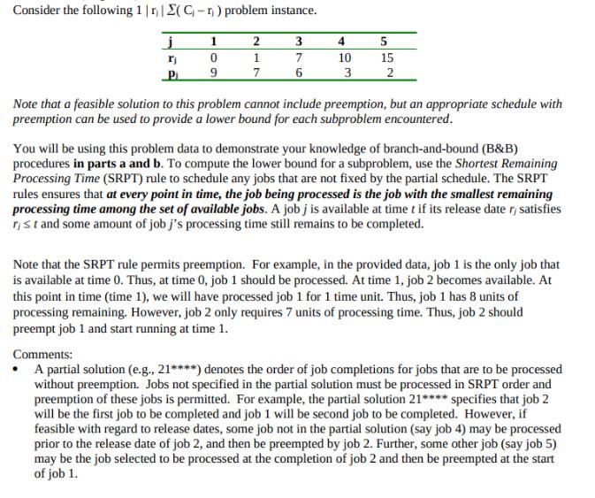 Consider the following 1 | r | E(C-1) problem instance. j 3 rj 7 P 6 1 0 9 2 1 7 4 10 3 552 15 Note that a