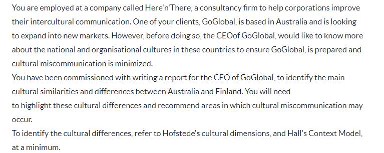 You are employed at a company called Here'n'There, a consultancy firm to help corporations improve their