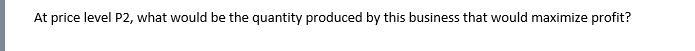 At price level P2, what would be the quantity produced by this business that would maximize profit?