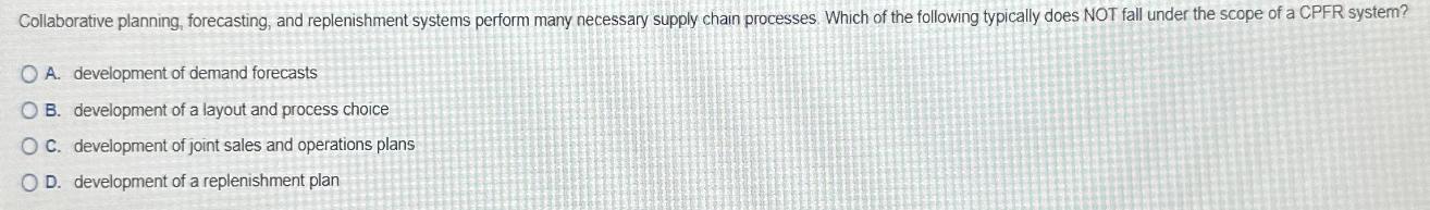 Collaborative planning, forecasting, and replenishment systems perform many necessary supply chain processes.