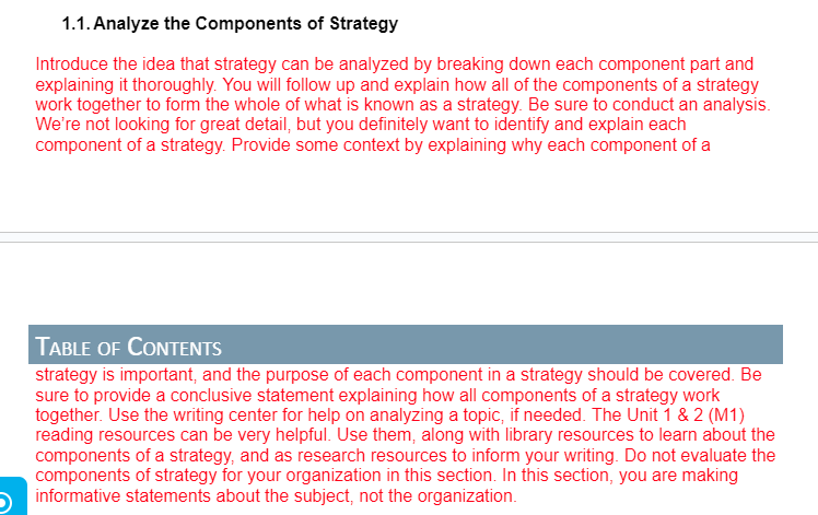 1.1. Analyze the Components of Strategy Introduce the idea that strategy can be analyzed by breaking down