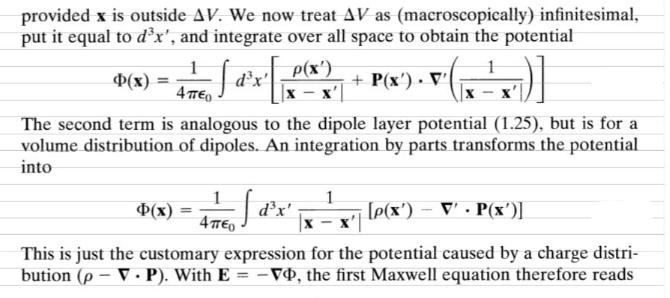 provided x is outside AV. We now treat AV as (macroscopically) infinitesimal, put it equal to dx', and
