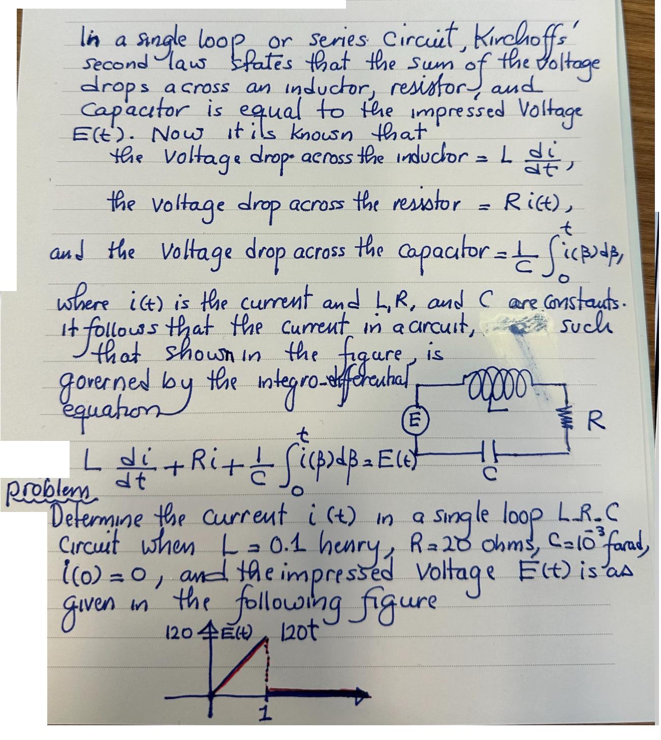 In a single loop or series Circuit, Kirchoffs' second law states that the sum of the voltage drops across an