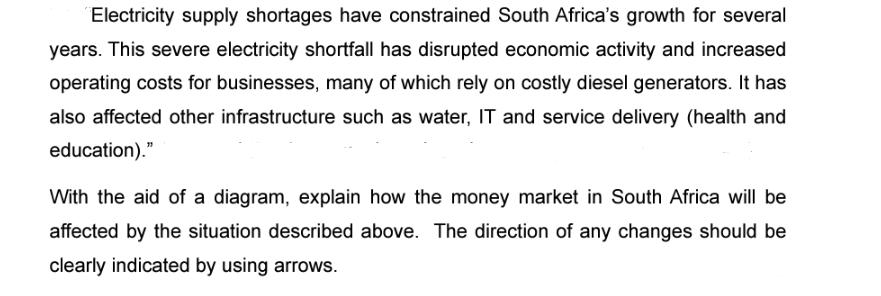 Electricity supply shortages have constrained South Africa's growth for several years. This severe