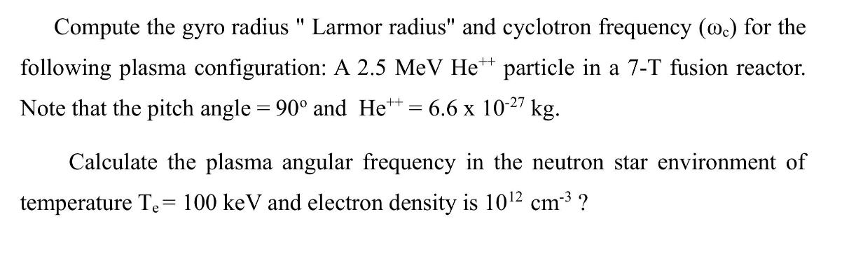 Compute the gyro radius 